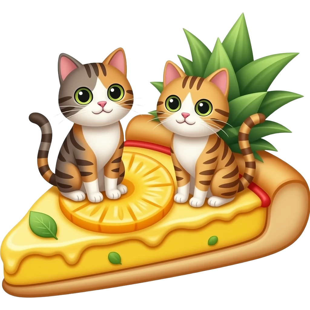 pineapple pizza cats. emoji