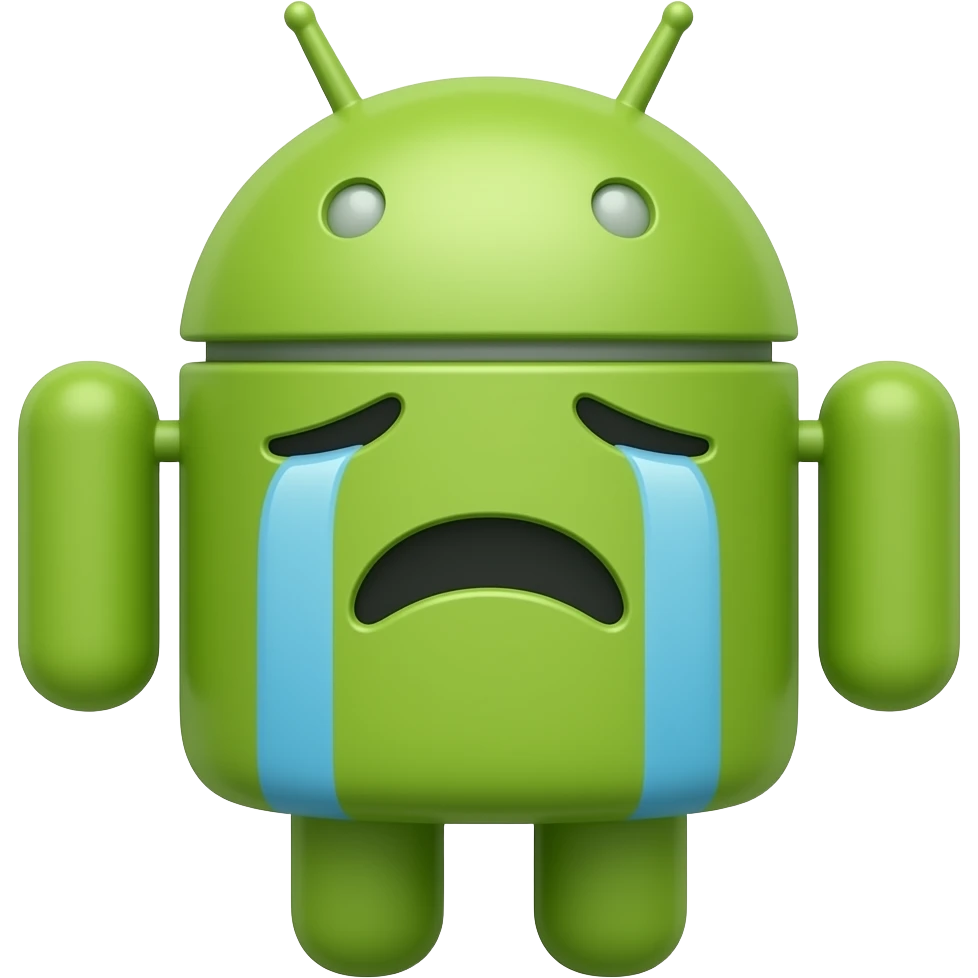 Visage androïde qui pleure emoji