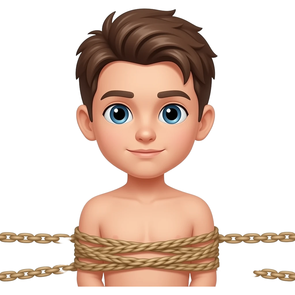 Boy tied naked emoji