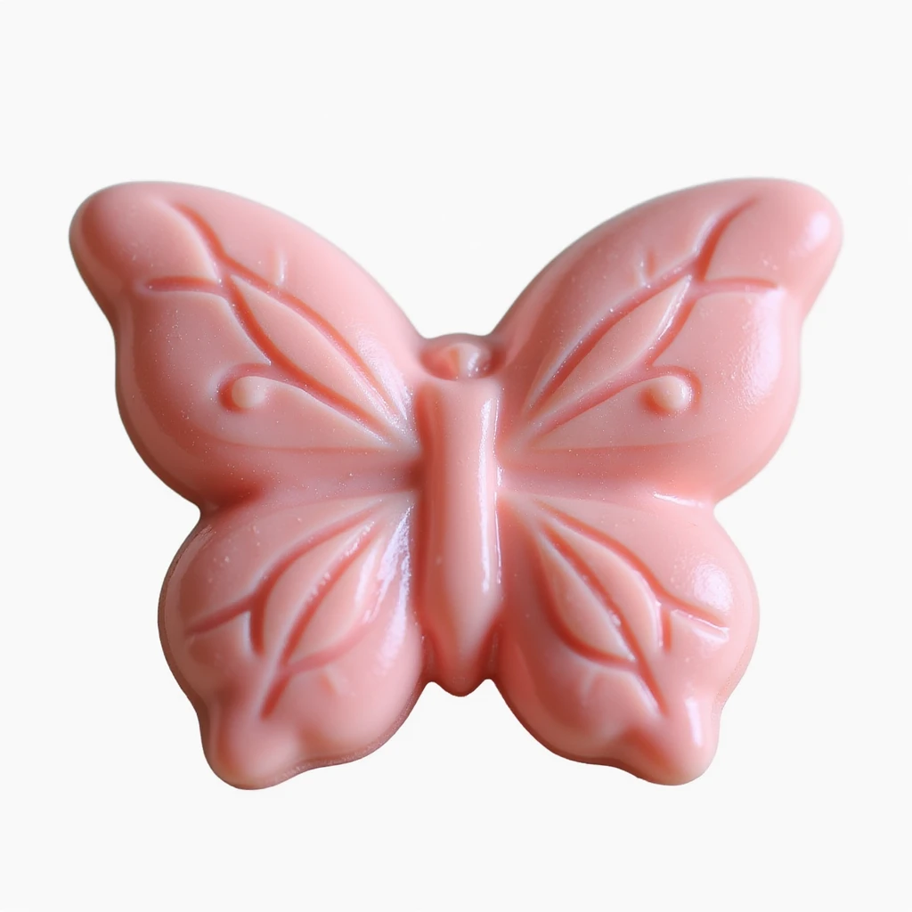 realistic butterfly-shaped candy, isolated, transparent background, no visible background emoji
