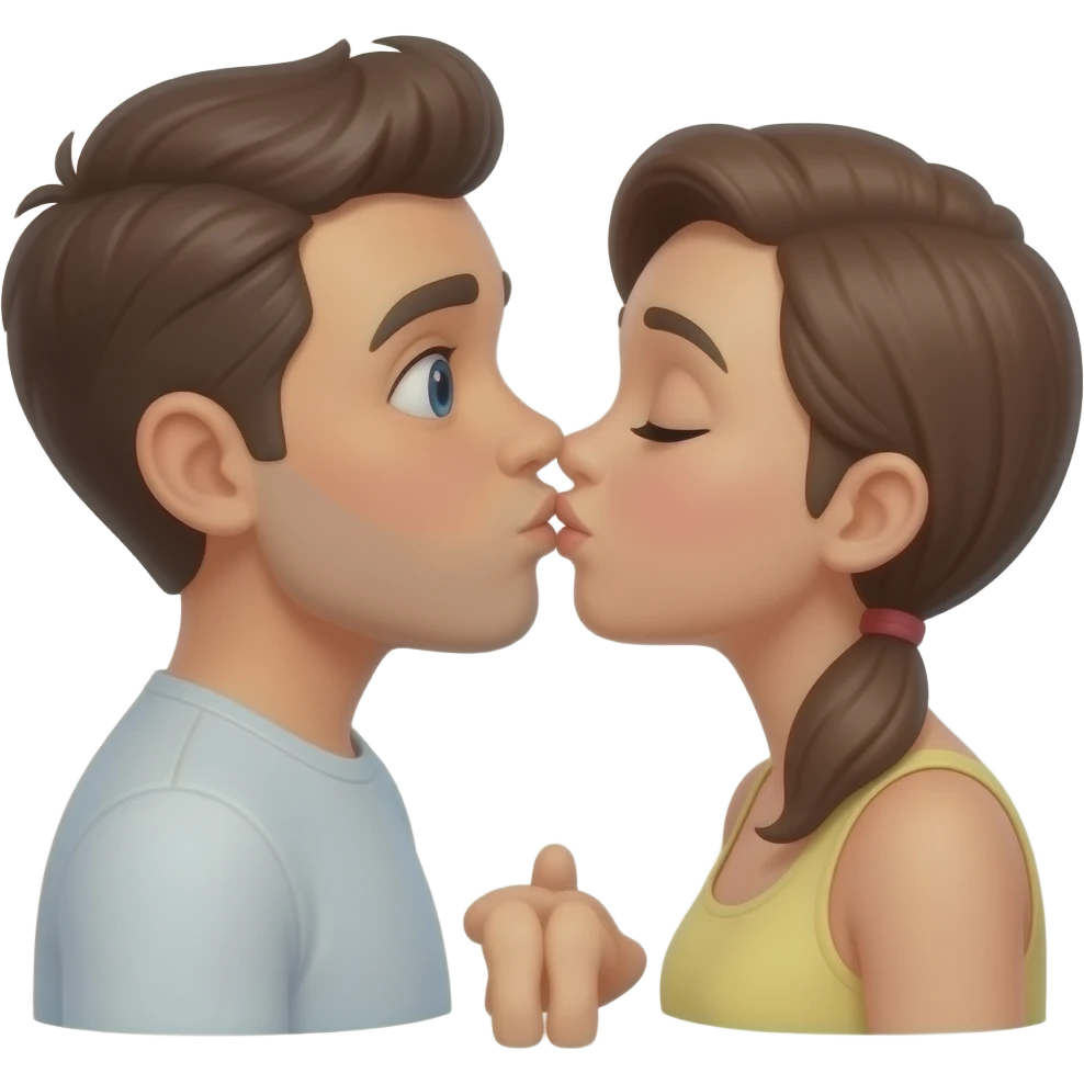 Man kissing woman between her legs emoji