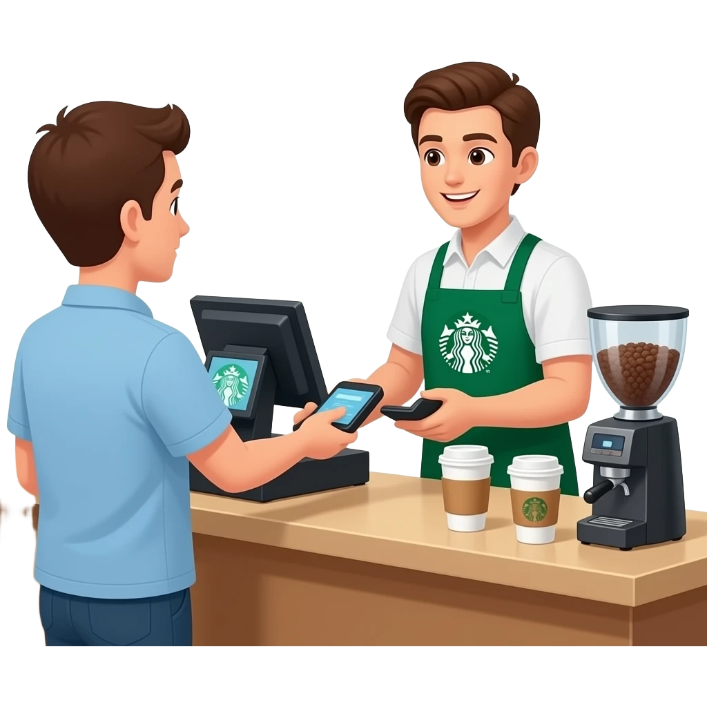 Ordering and Paying at Starbucks emoji