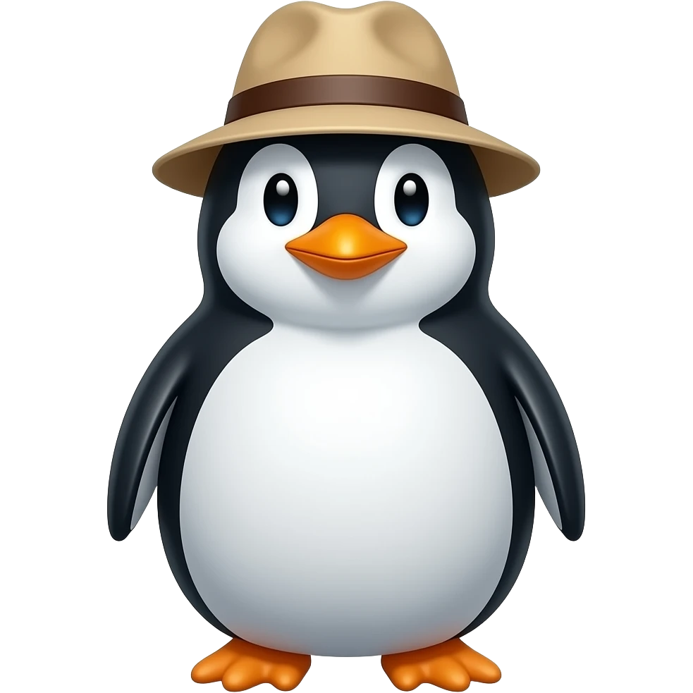 Make a penguin with the hat emoji