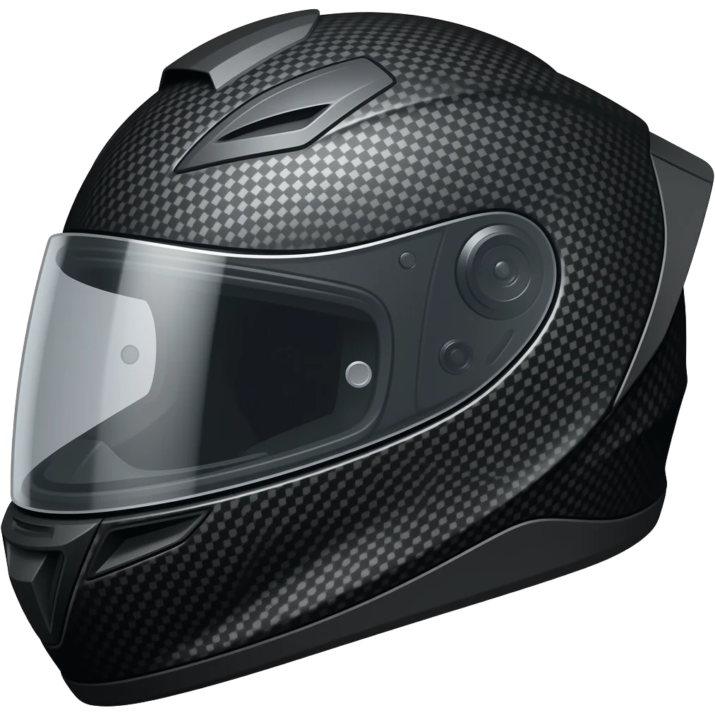 Motorbike helmet made from carbon fiber emoji