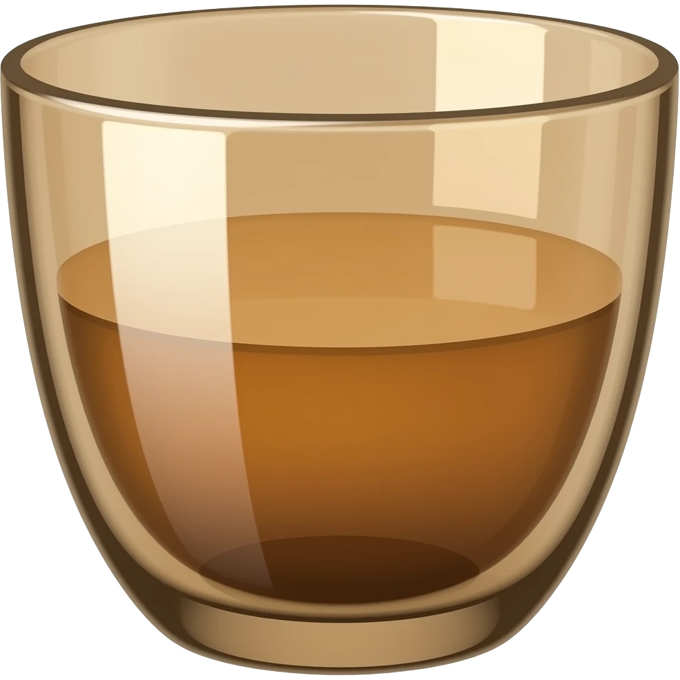 una coppa basica di bronzo di vetro (in stile liquid glass a colori) emoji