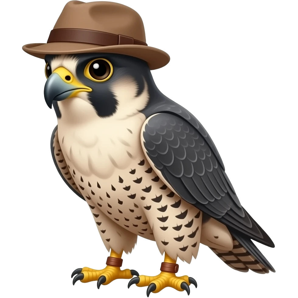 falcon bird with a hat emoji