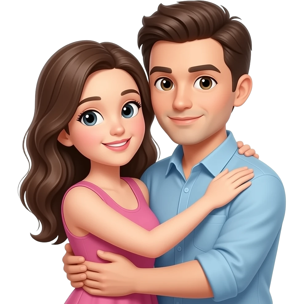 Lovers hugging emoji