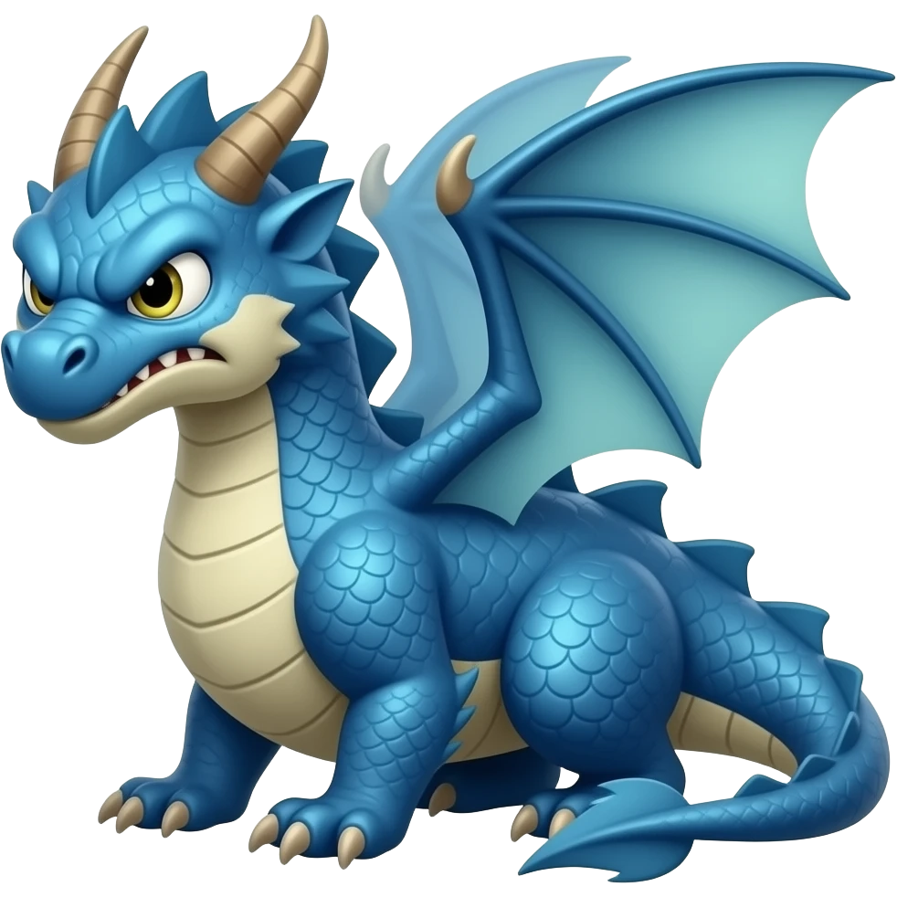 Blue dragon angry emoji