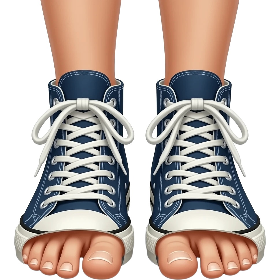 Woman feet poking out of shoes emoji