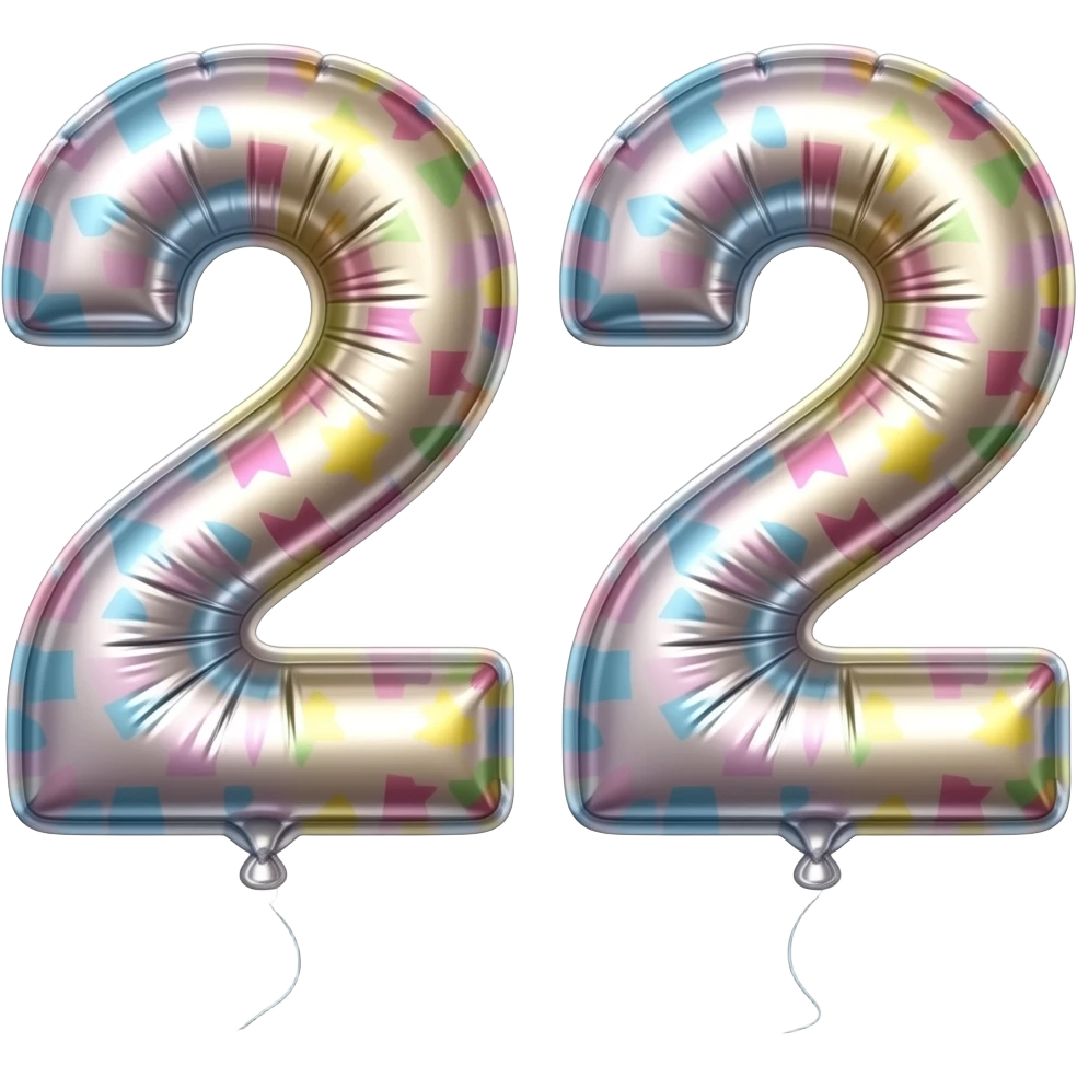 birthday balloons DOUBLE DIDGITS emoji