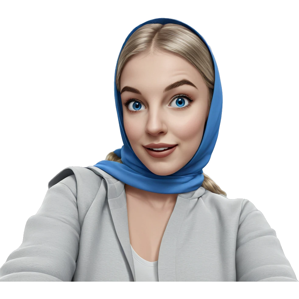 smiling girl with blue eyes emoji