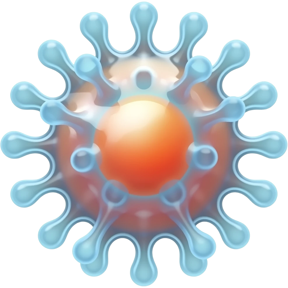 Ameba gelatinosa com nucleo grnde no centro emoji