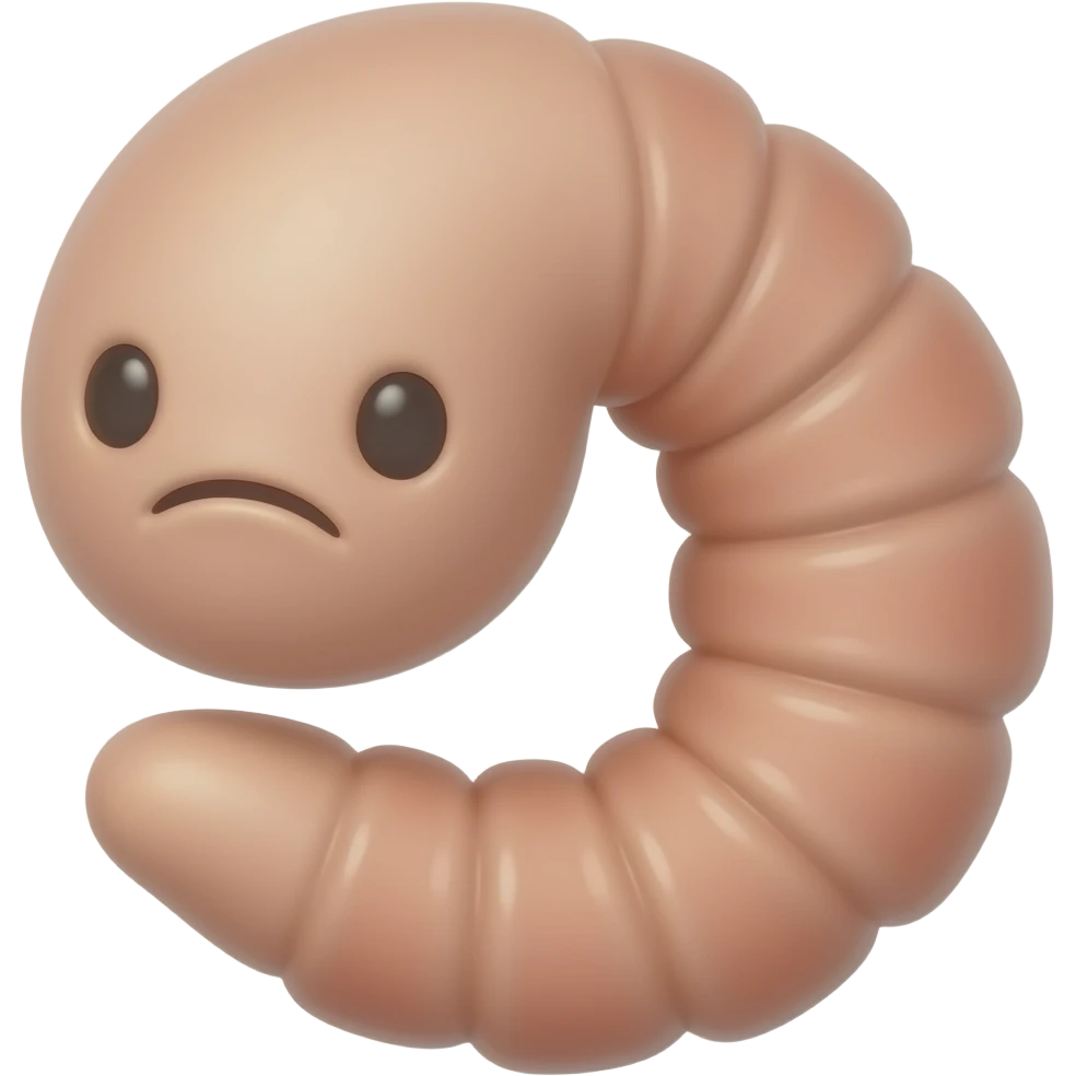 Sad worm fetus emoji