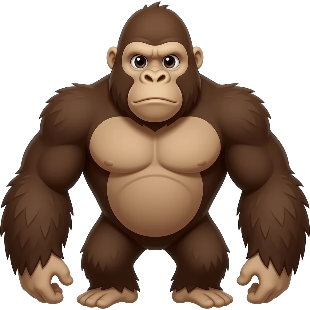 cảtoon brown gorila emoji