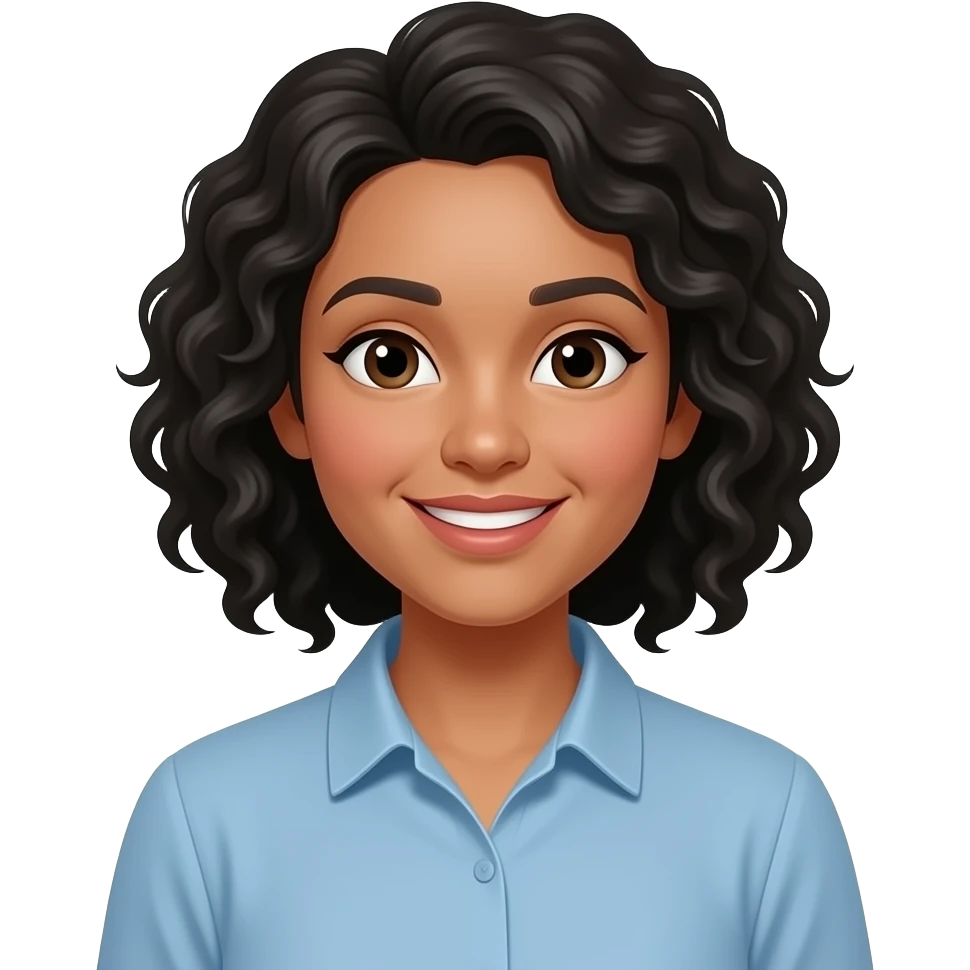light latte-skinned long medium curly black hair teacher emoji