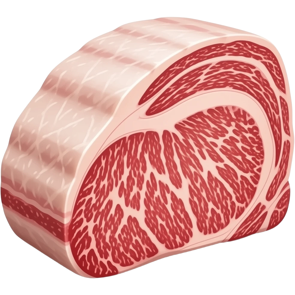 a very big piece of premium and expensive raw japanese wagyu A5 with high marble score emoji