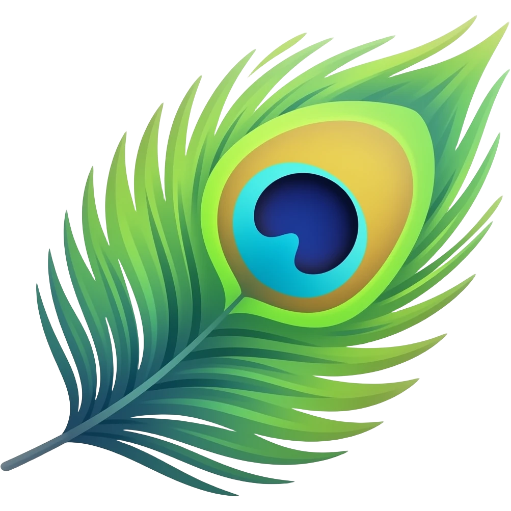 peacock feather text emoji