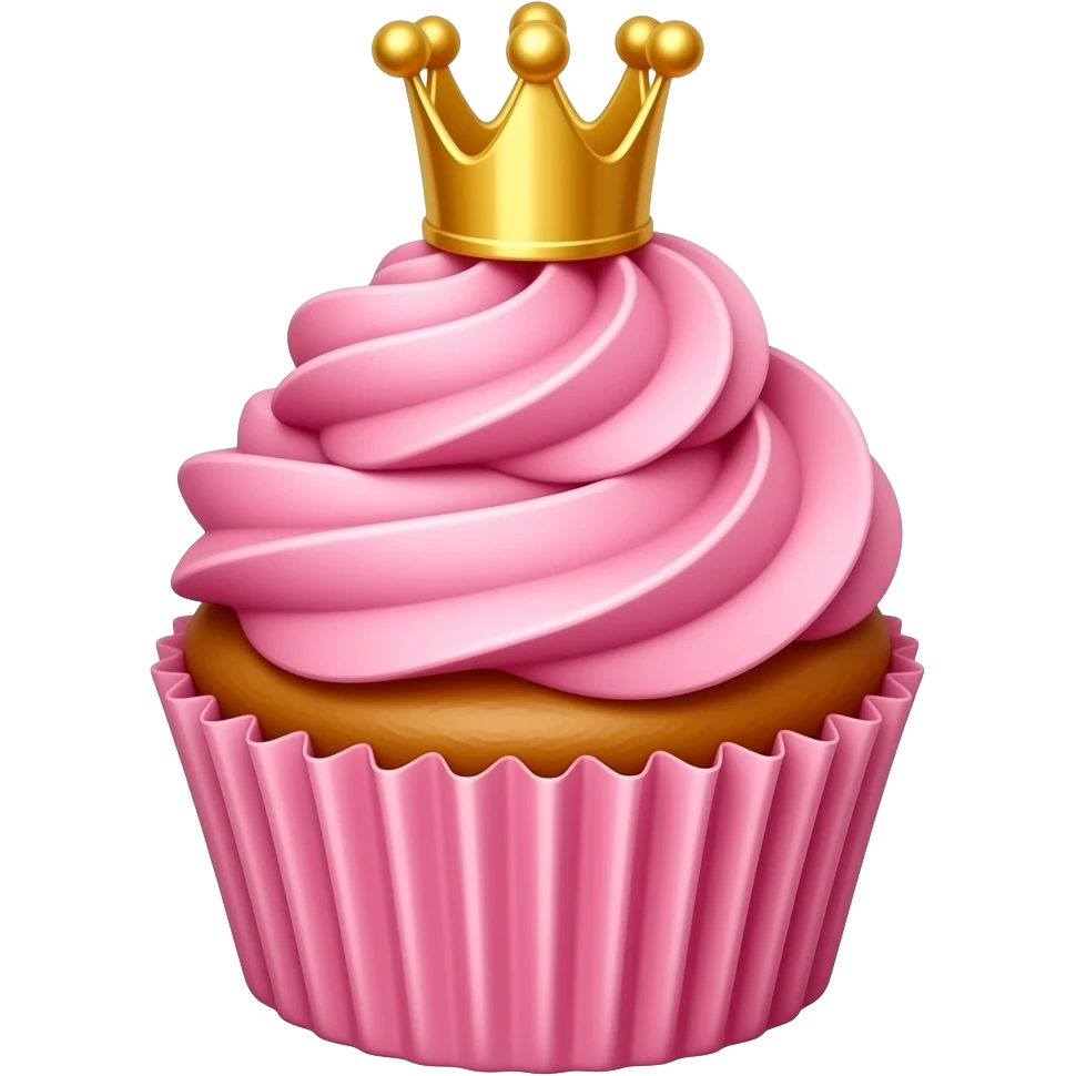 Pink cupcake with crown emoji