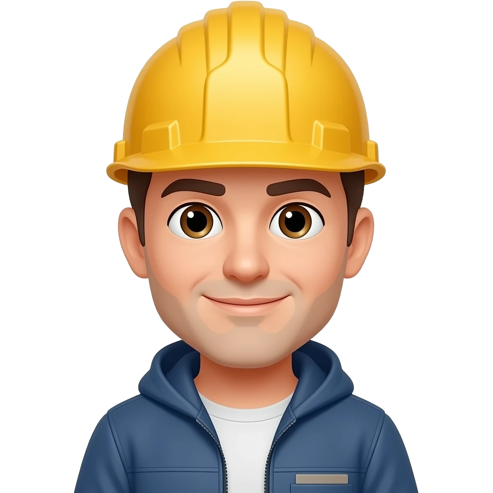 genere moi un bricoleur avec un casque de chantier emoji