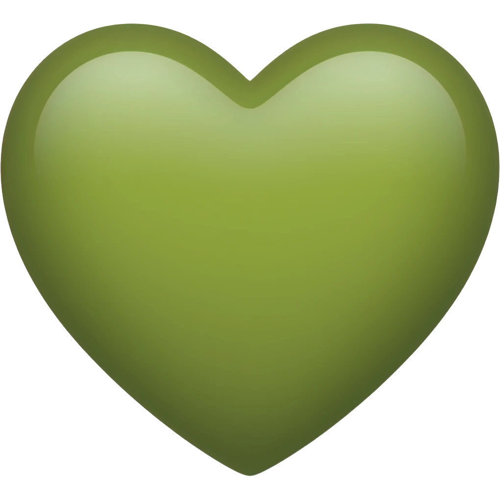 Olive green heart emoji