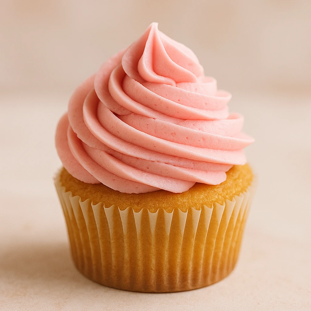 Cupcake with pink icing emoji