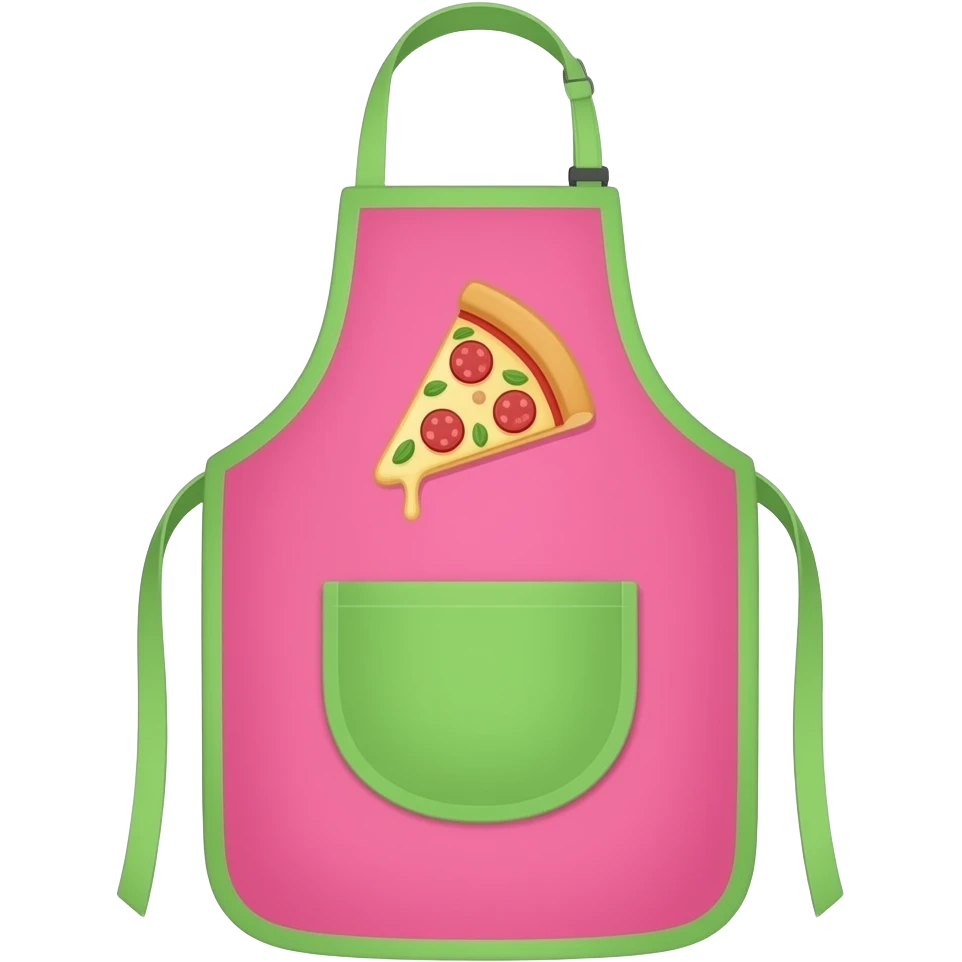 soft pink green pizza restaurant Apron, transparent background inspired by barbie colour pallete emoji
