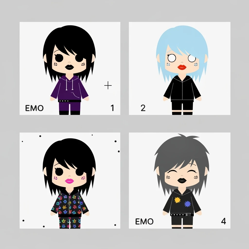 emo banner, cute, expressive, minimal, variation 4 emoji