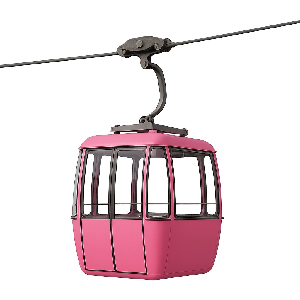 pink cable car emoji