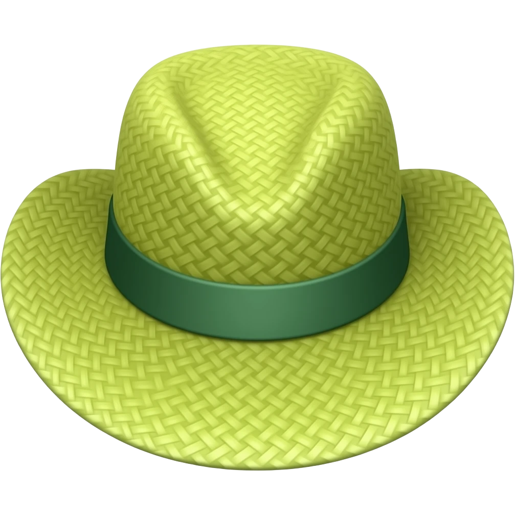 straw hat green emoji emoji