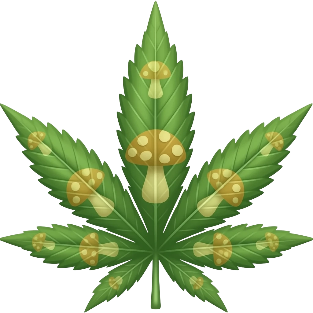 Trippy Shroom weed leaf emoji