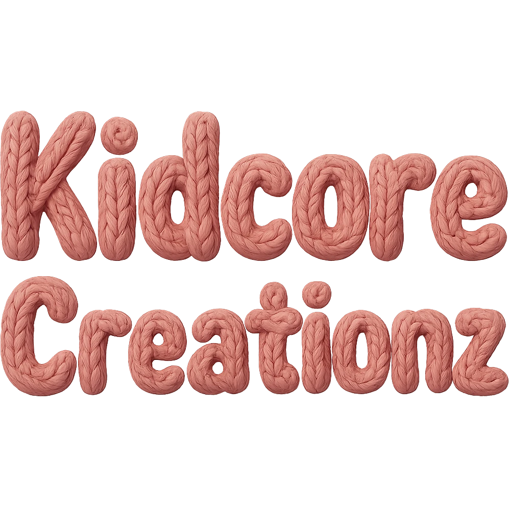 Add the word Kidcore Creationz in Pink emoji
