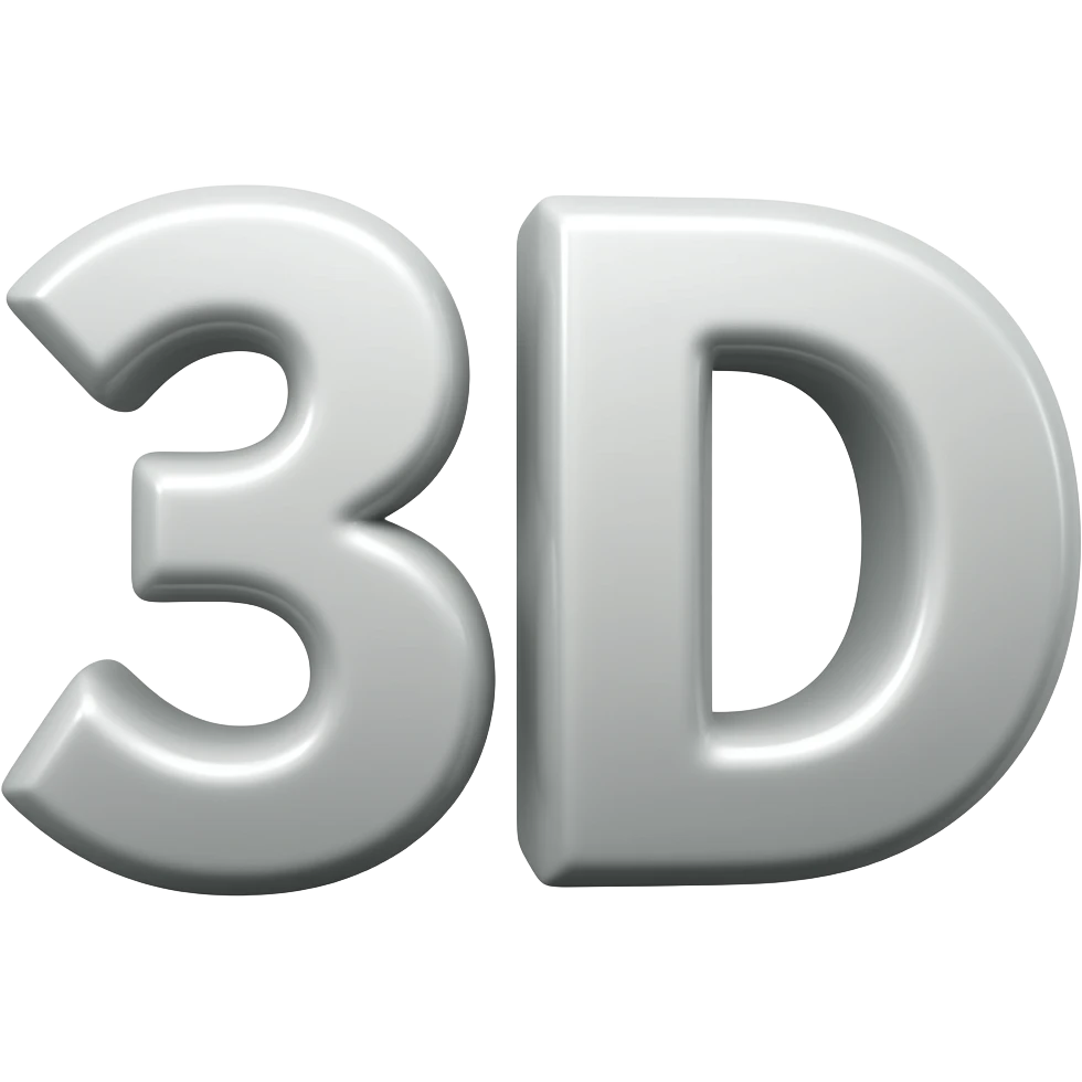 crea una emoji de letras que diga 3D emoji