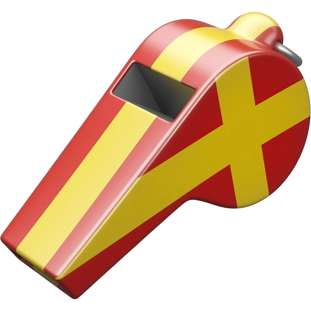 Whistle red yellow red like flag strips emoji