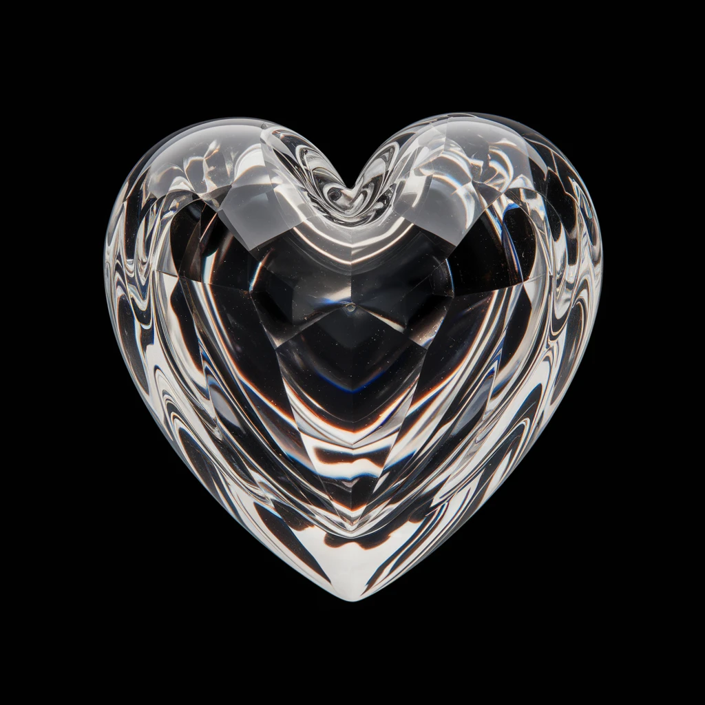heart with a transparent glass look emoji