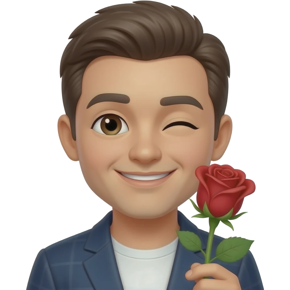 Do this 😉 + 🌹 emoji