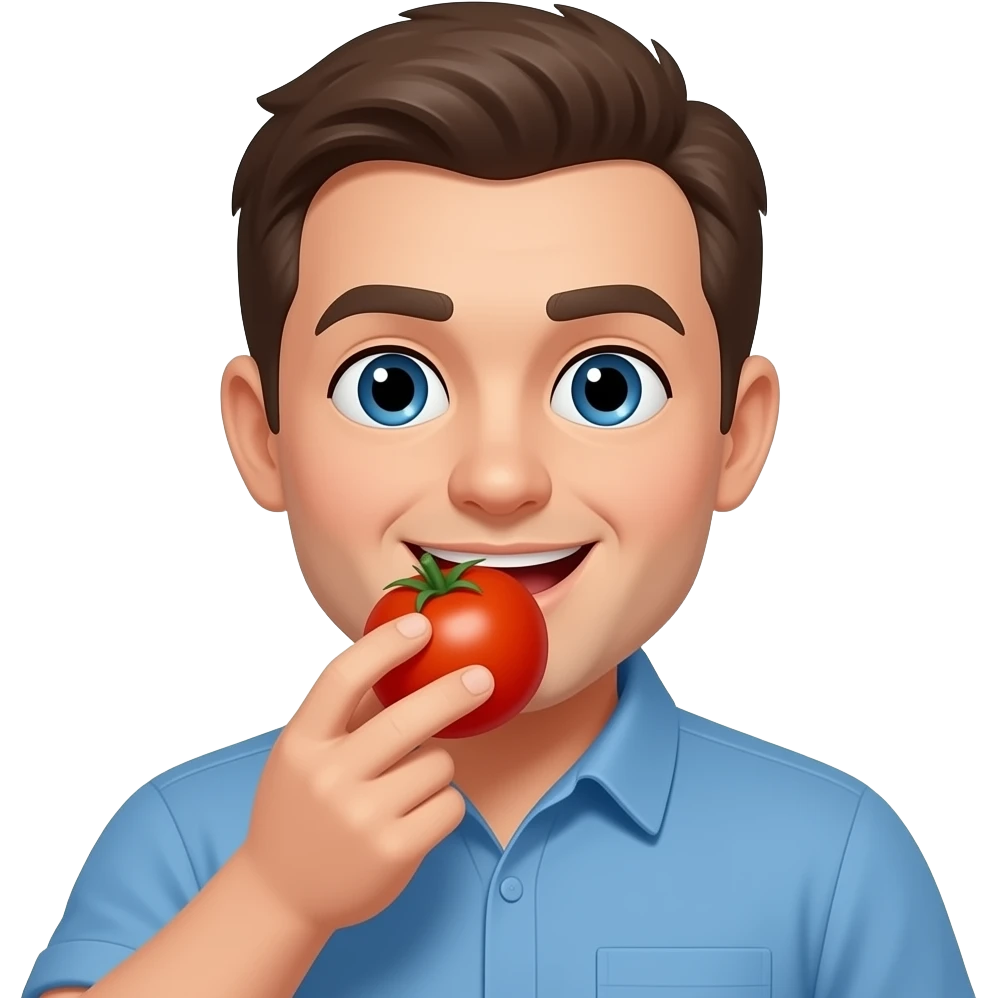 Man eating tomato emoji