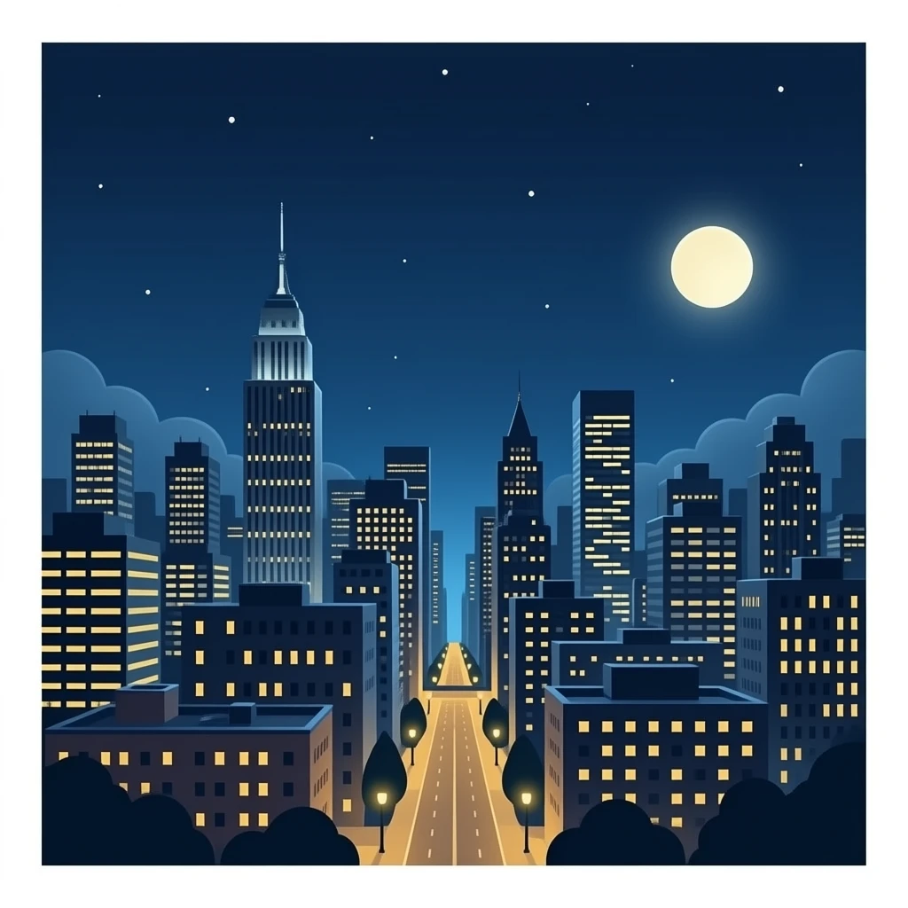 City low night time emoji