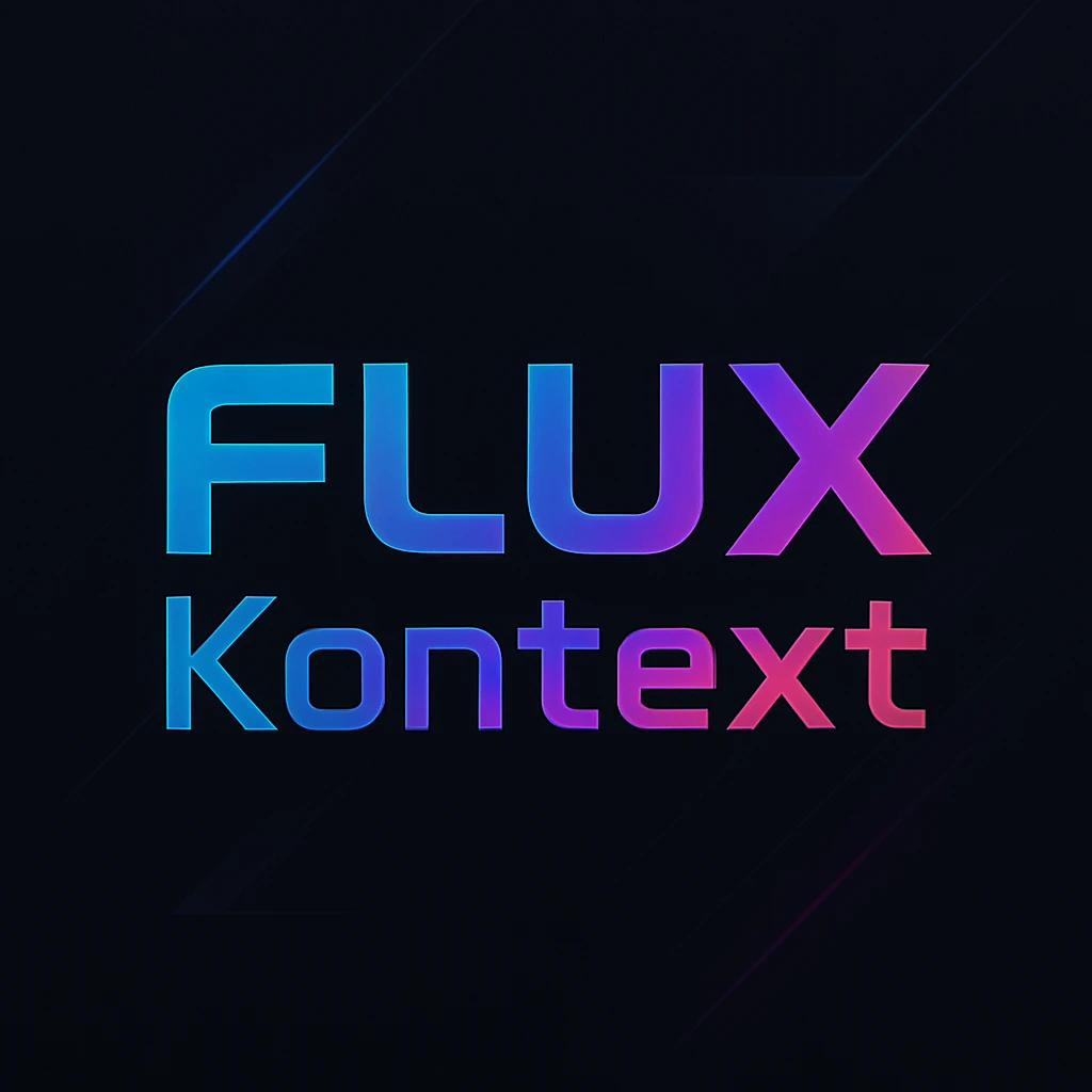 make a image with logo of  text "FLUX Kontext" emoji