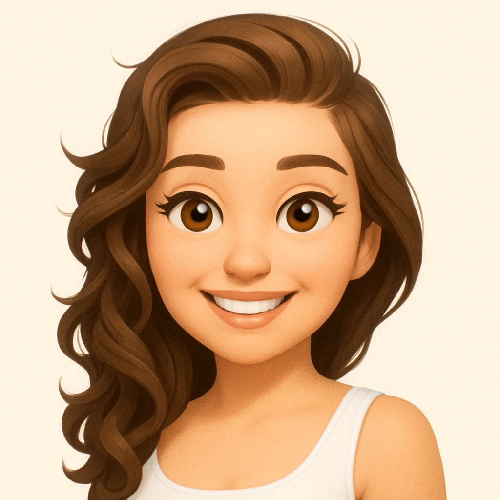 turn the second man in emoji style of the 1st image, match the facial features and match dressing style of the 2nd image, she is in whte tank top emoji