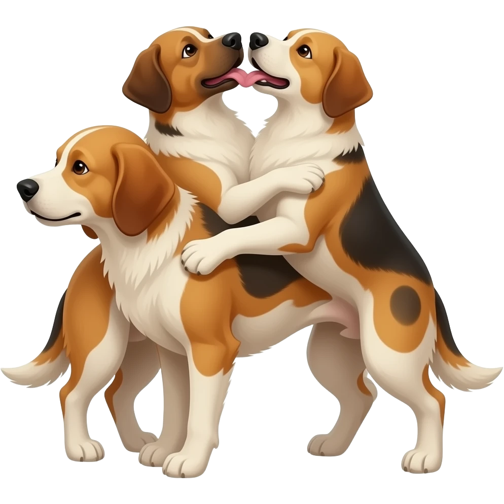 2 chien entrain de faire un enfant emoji