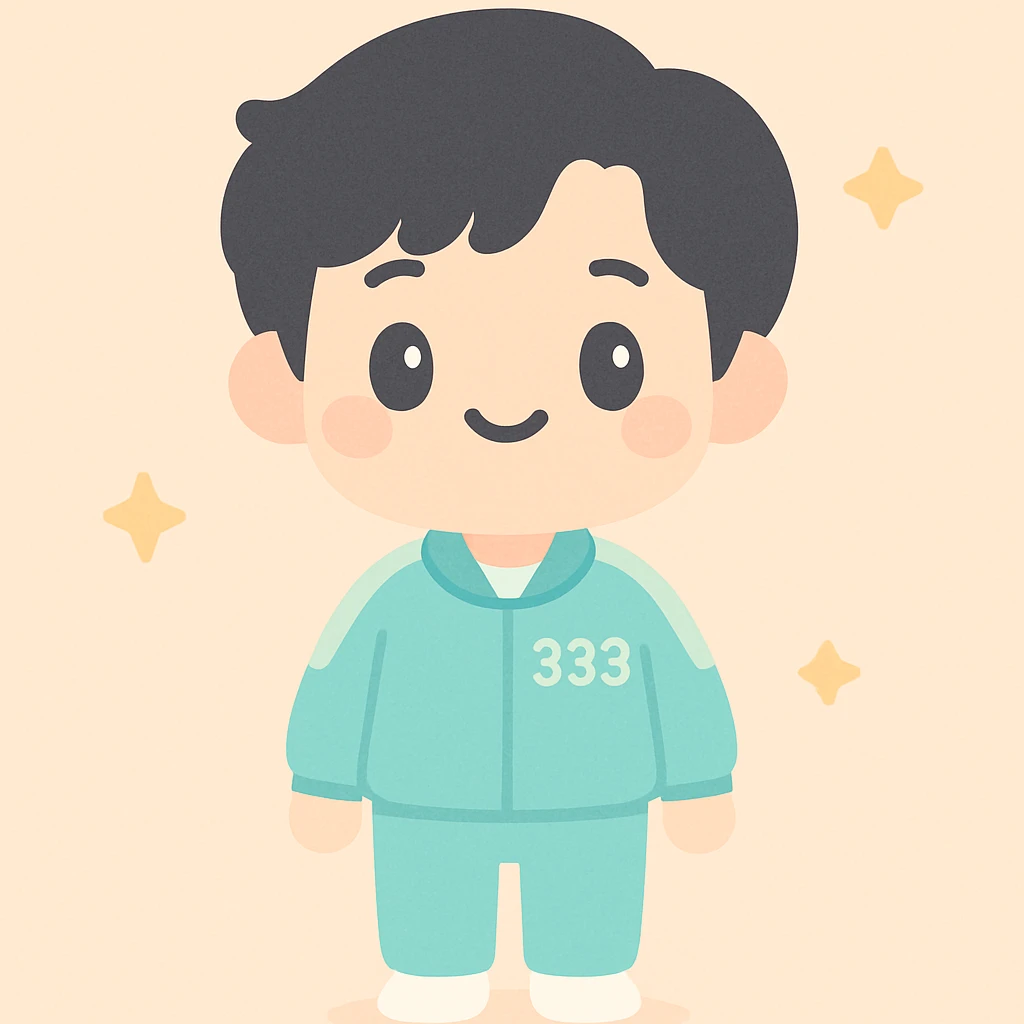 Player 333 From Squid Games full height, male, black hair emoji