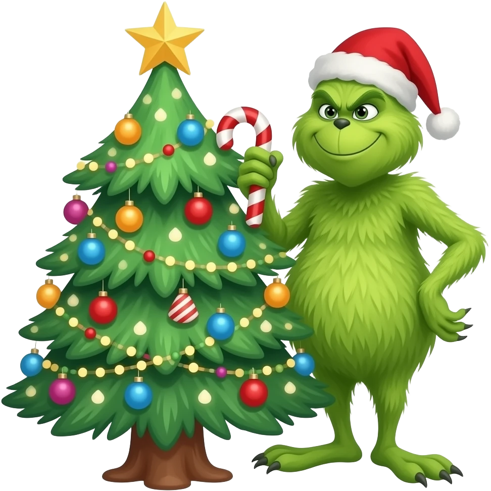 christmas tree candy grinch emoji