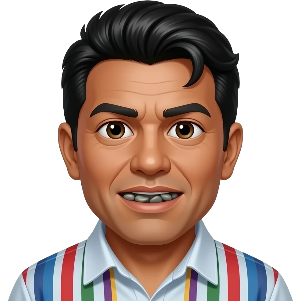 A Bolivian with mouth full of pebbles. Give him a gelled up combover type haircut emoji