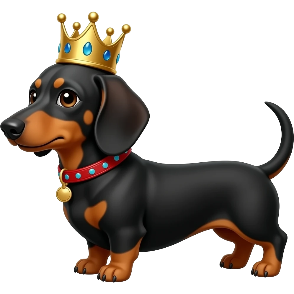 Dachshund  wearing a crown emoji