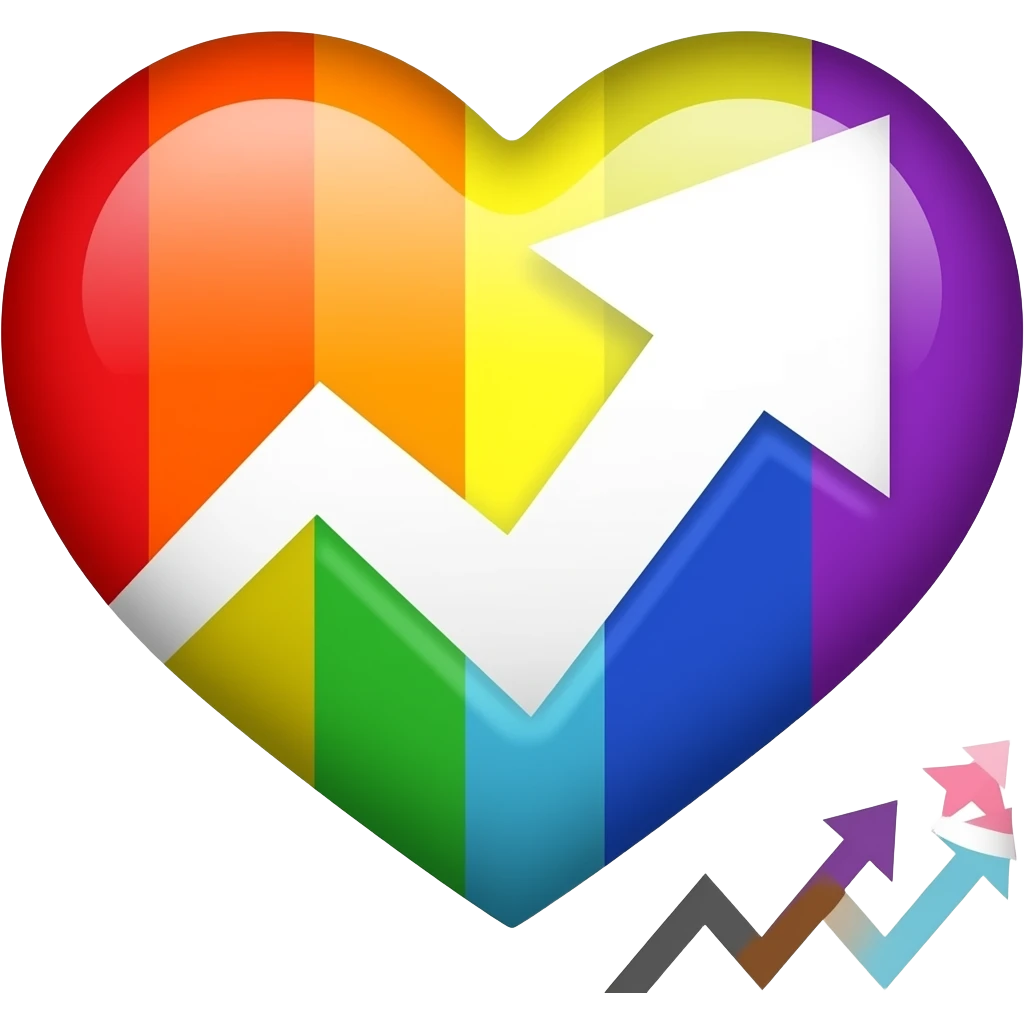 Progress heart red, orange, yellow, green, blue, violet, white, pink, light blue, brown, black emoji