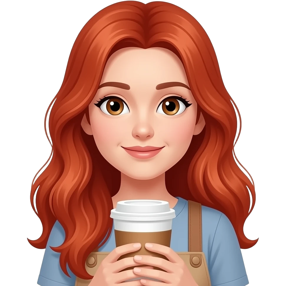 Biraz daha kırmızı renkli saç ve saçlar çok uzun olucak kahve de eklemeyi unutmayın. Goz rengi ela emoji