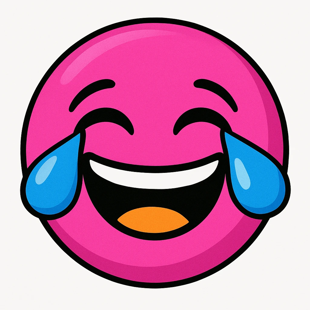 pink laughing emoji emoji