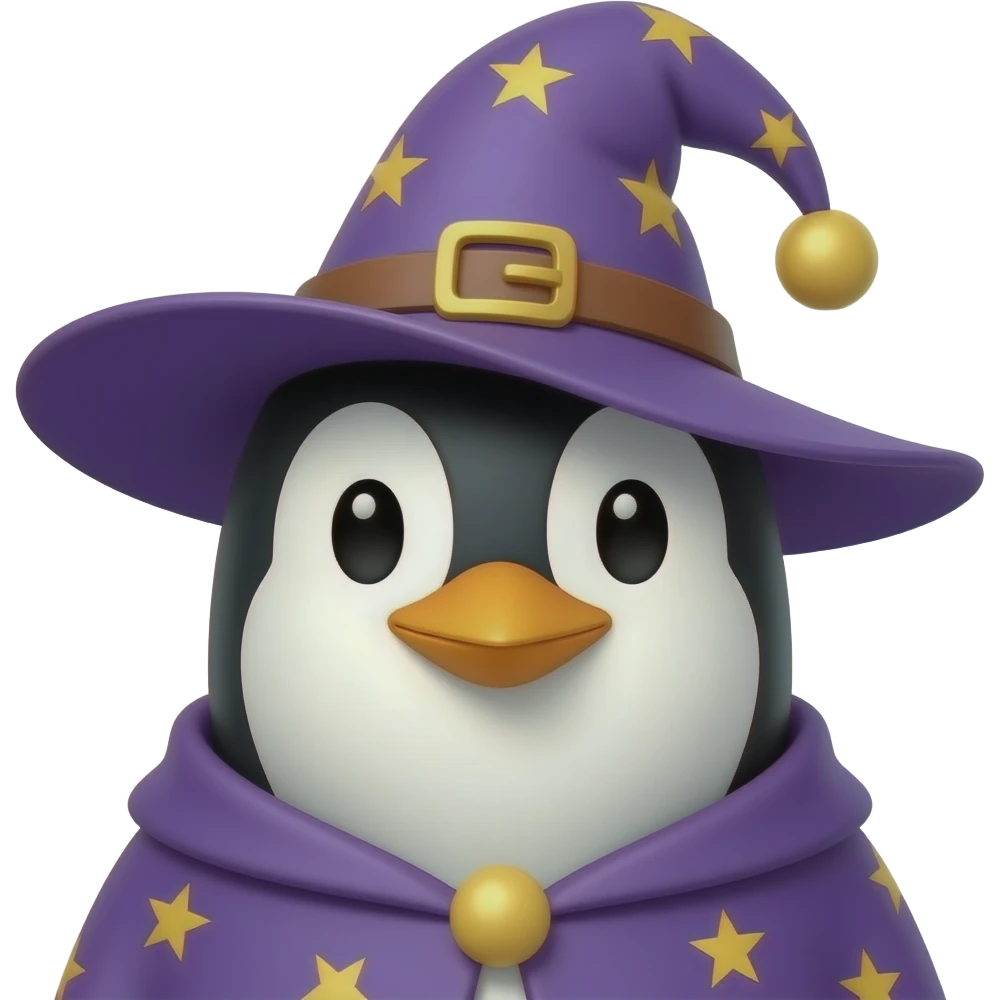 Penguin Wizard emoji