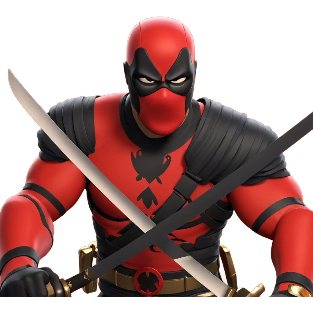 masked superhero with katana emoji