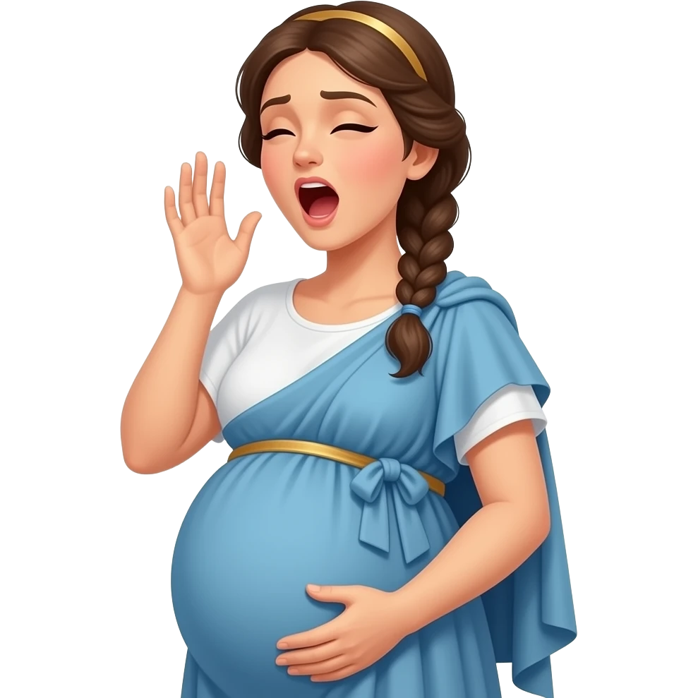 greek ancient pregnant women yawning emoji